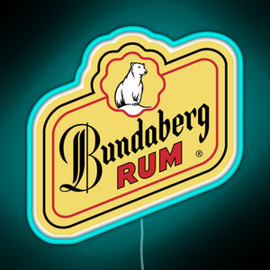 Bundaberg Rum logo RGB neon sign lightblue 