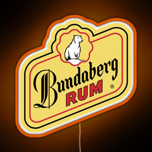 Bundaberg Rum logo RGB neon sign orange