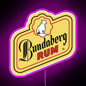 Bundaberg Rum logo RGB neon sign  pink