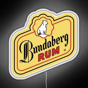 Bundaberg Rum logo RGB neon sign white 
