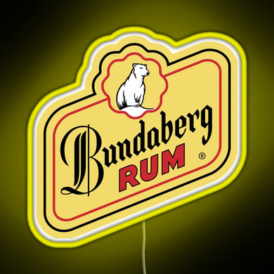 Bundaberg Rum logo RGB neon sign yellow
