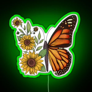 Butterfly RGB neon sign green