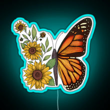 Load image into Gallery viewer, Butterfly RGB neon sign lightblue 