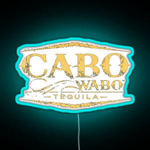 Cabo Wabo Tequila RGB neon sign lightblue 