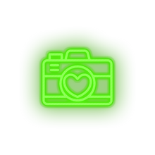 Load image into Gallery viewer, green camera led camera image love picture relationship romance valentine day neon factory