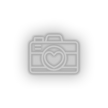 Load image into Gallery viewer, white camera led camera image love picture relationship romance valentine day neon factory