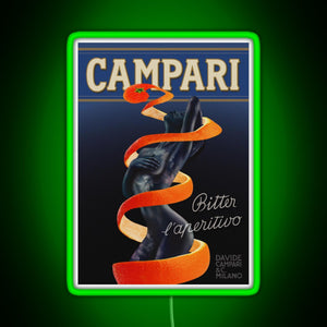 Campari Vintage Orange Peel Design Type 1 RGB neon sign green