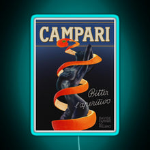 Load image into Gallery viewer, Campari Vintage Orange Peel Design Type 1 RGB neon sign lightblue 