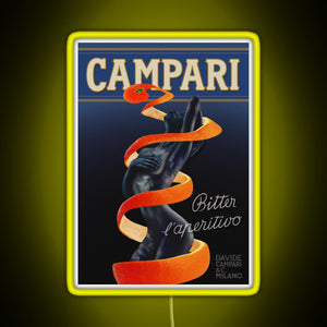 Campari Vintage Orange Peel Design Type 1 RGB neon sign yellow