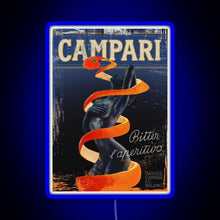 Load image into Gallery viewer, Campari Vintage Orange Peel Distressed Design Type 2 RGB neon sign blue