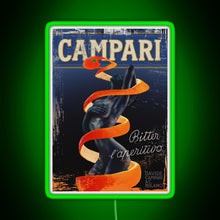 Load image into Gallery viewer, Campari Vintage Orange Peel Distressed Design Type 2 RGB neon sign green