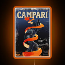 Load image into Gallery viewer, Campari Vintage Orange Peel Distressed Design Type 2 RGB neon sign orange