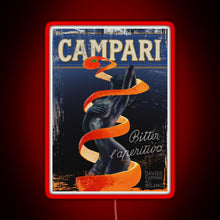 Load image into Gallery viewer, Campari Vintage Orange Peel Distressed Design Type 2 RGB neon sign red