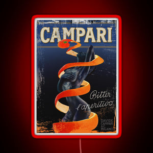 Campari Vintage Orange Peel Distressed Design Type 2 RGB neon sign red