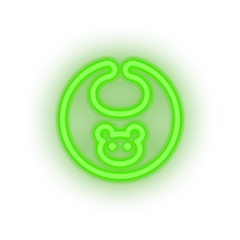 Load image into Gallery viewer, green care bib kid baby child children family led neon factory