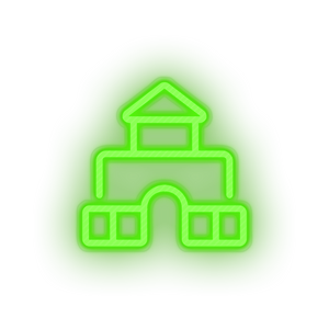 green castle family children house child educative kid baby educational led neon factory