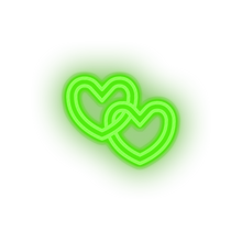 Load image into Gallery viewer, green chain led chain heart key love relationship romance valentine day neon factory