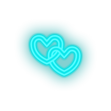Load image into Gallery viewer, ice_blue chain led chain heart key love relationship romance valentine day neon factory