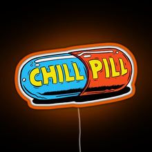 Load image into Gallery viewer, Chill Pill RGB neon sign orange