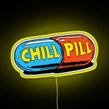 Load image into Gallery viewer, Chill Pill RGB neon sign yellow