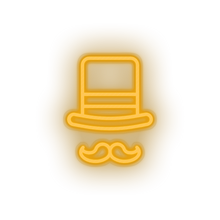 Load image into Gallery viewer, warm_white circus_hat led amusement carnival circus circus hat magic hat mustache parade neon factory