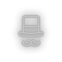 Load image into Gallery viewer, white circus_hat led amusement carnival circus circus hat magic hat mustache parade neon factory