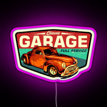 Load image into Gallery viewer, Classic Garage Retro Full Service Sign RGB neon sign  pink