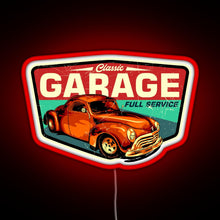 Load image into Gallery viewer, Classic Garage Retro Full Service Sign RGB neon sign red