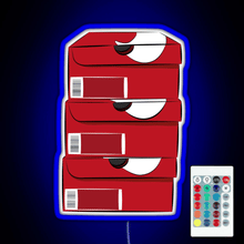 Load image into Gallery viewer, Closed single red stack shoe boxes logo RGB neon sign remote