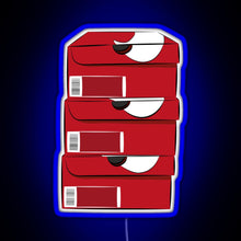 Load image into Gallery viewer, Closed single red stack shoe boxes logo RGB neon sign blue