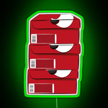 Load image into Gallery viewer, Closed single red stack shoe boxes logo RGB neon sign green