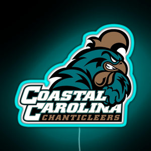 Coastal Carolina Chanticleers RGB neon sign lightblue 