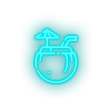 Load image into Gallery viewer, ice_blue coconut_drink led beach coconut drink fruit holiday summer tropical drink vacation neon factory