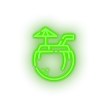 Load image into Gallery viewer, green coconut_drink led beach coconut drink fruit holiday summer tropical drink vacation neon factory