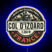 Load image into Gallery viewer, Col d Izoard Route des Grandes Alpes RGB neon sign blue