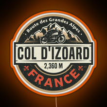 Load image into Gallery viewer, Col d Izoard Route des Grandes Alpes RGB neon sign orange