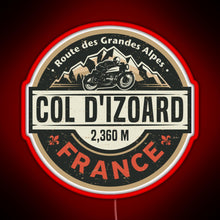 Load image into Gallery viewer, Col d Izoard Route des Grandes Alpes RGB neon sign red