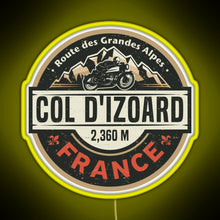 Load image into Gallery viewer, Col d Izoard Route des Grandes Alpes RGB neon sign yellow