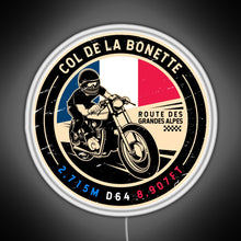 Load image into Gallery viewer, Col de la Bonette Route des Grandes Alpes Motorcycle RGB neon sign white 