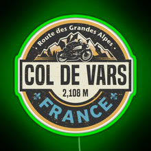Load image into Gallery viewer, Col de Vars Route des Grandes Alpes RGB neon sign green