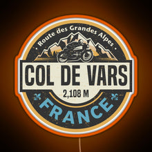 Load image into Gallery viewer, Col de Vars Route des Grandes Alpes RGB neon sign orange