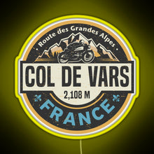 Load image into Gallery viewer, Col de Vars Route des Grandes Alpes RGB neon sign yellow