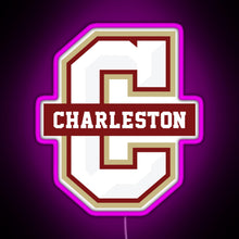 Load image into Gallery viewer, College of Charleston Cougars RGB neon sign  pink