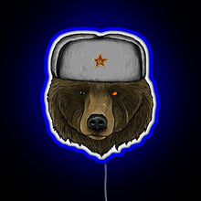 Load image into Gallery viewer, Comrade Bear RGB neon sign blue