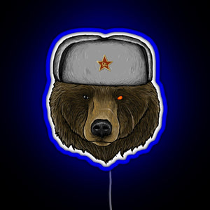 Comrade Bear RGB neon sign blue