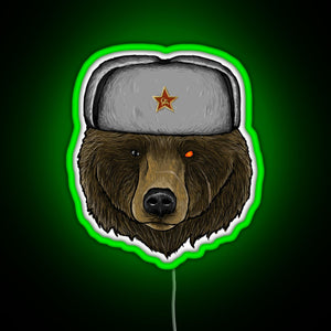 Comrade Bear RGB neon sign green