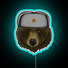 Load image into Gallery viewer, Comrade Bear RGB neon sign lightblue 