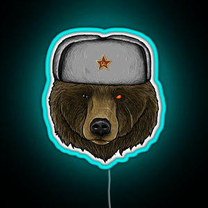 Comrade Bear RGB neon sign lightblue 