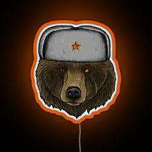 Load image into Gallery viewer, Comrade Bear RGB neon sign orange