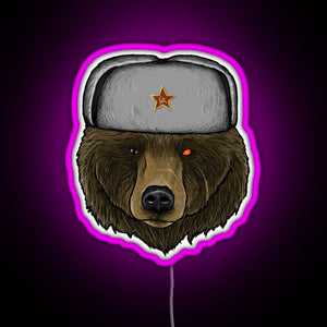 Comrade Bear RGB neon sign  pink